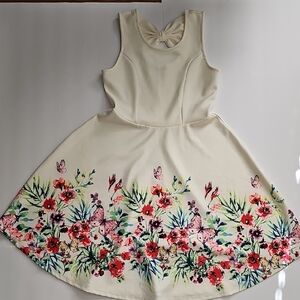 Love Squared Cream Dress with Floral Accents